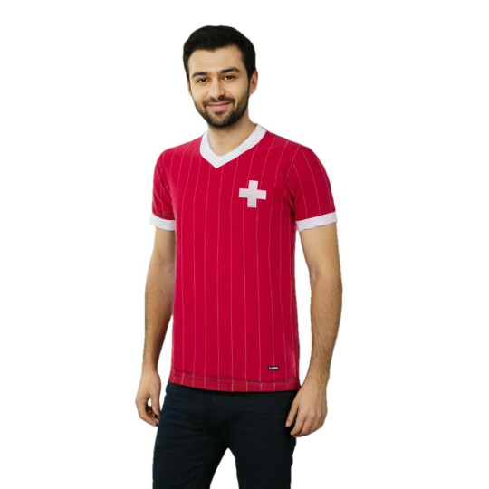 T-Shirt COPA Switzerland 1982 Retro Football Red - Fútbol Emotion