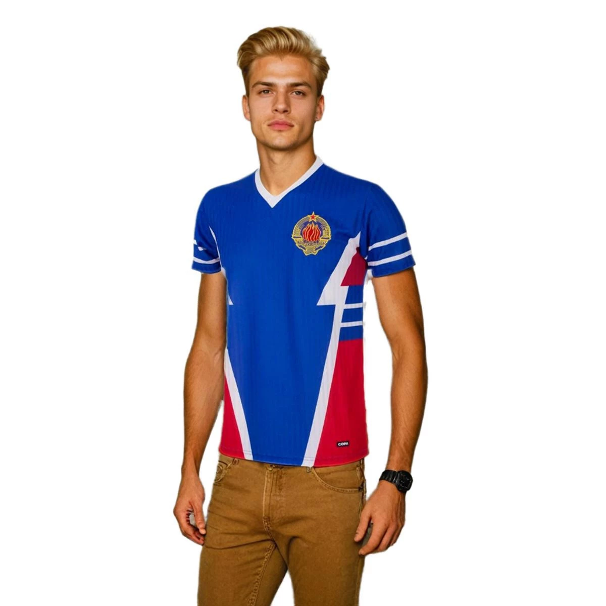 Maillot COPA Yugoslavia 1990 Retro Football Blue Futbol Emotion