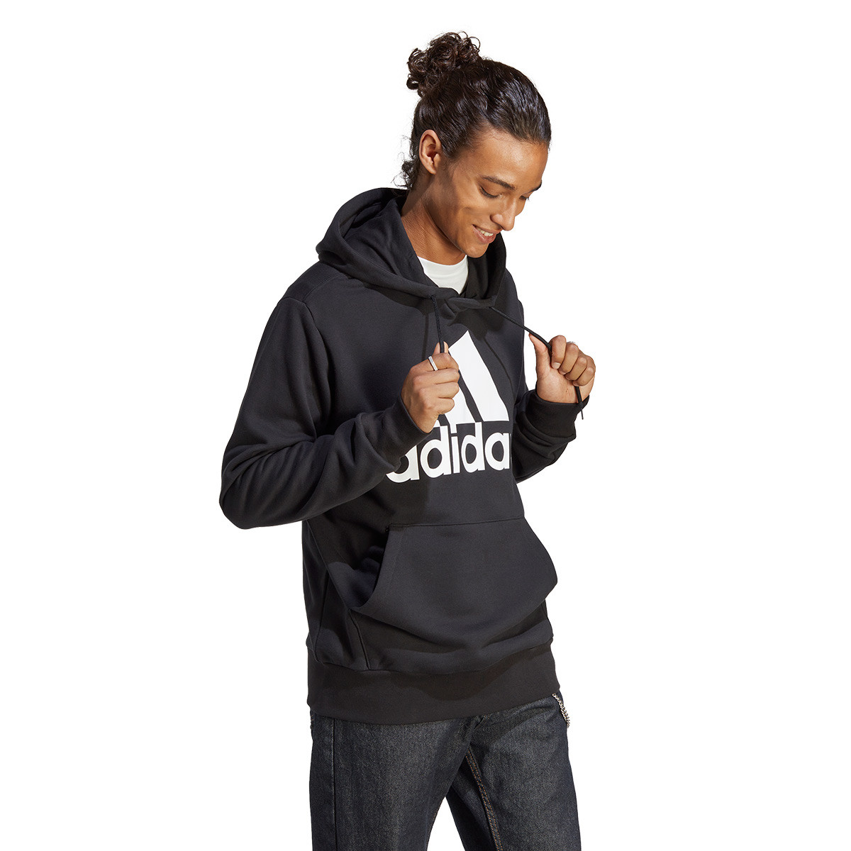 Cuaderno Dando De acuerdo con Sweatshirt adidas Essentials Big Logo Hoodie Black-White - Fútbol Emotion