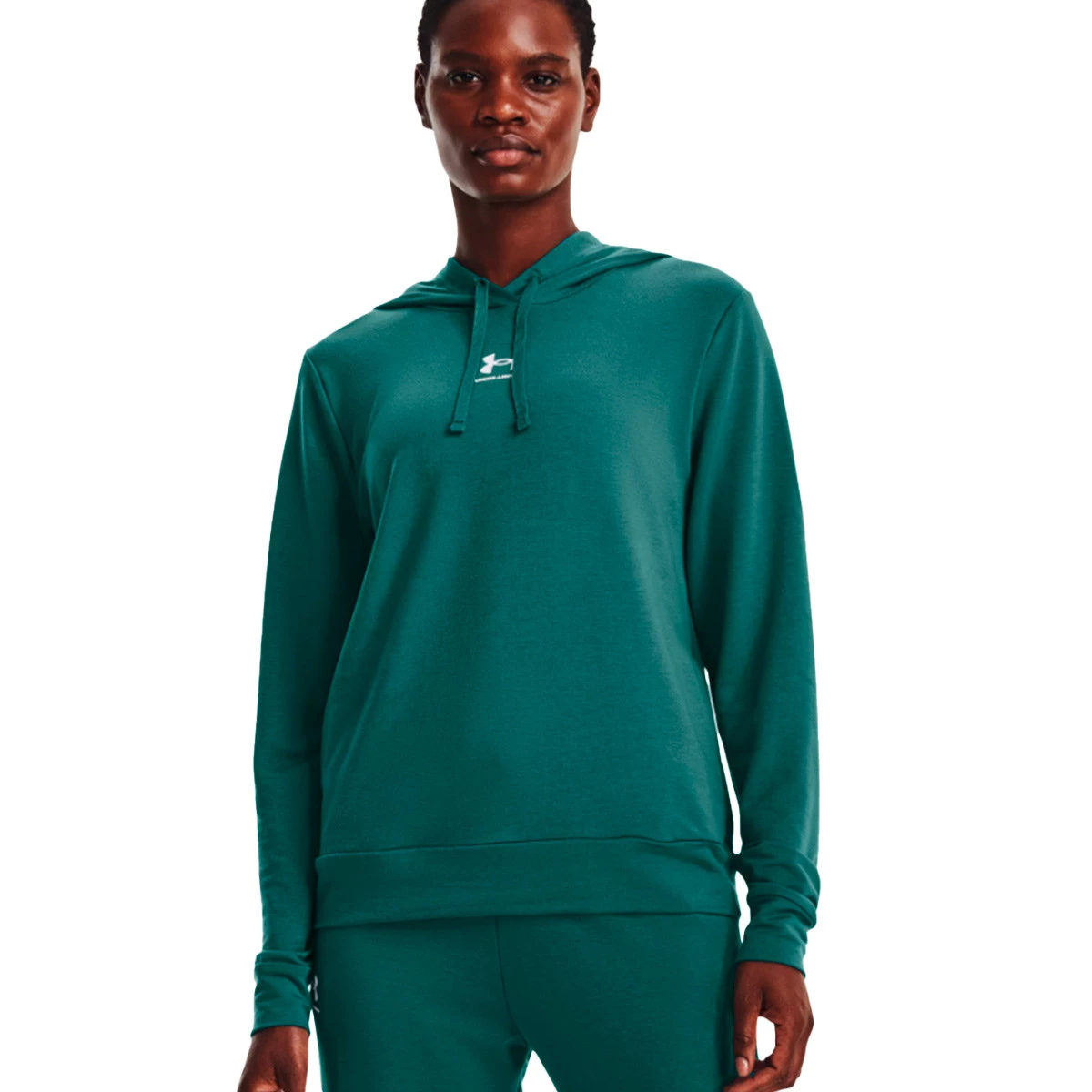 Sweatshirt Under Armour Frauen UA Rival Terry Blau Futbol Emotion