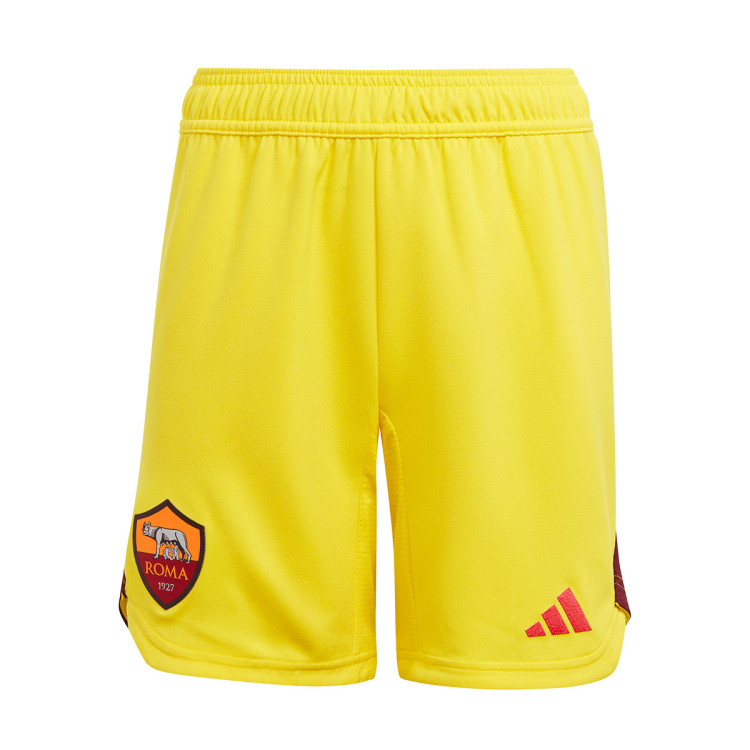 pantalon-corto-adidas-as-roma-primera-equipacion-portero-2023-2024-nino-yellow-maroon-0