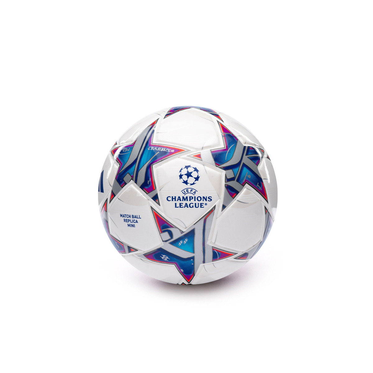 Ballon adidas Mini Champions League 2023-2024 Top:blanc/argent met./bright  cyan/shock viole - Fútbol Emotion