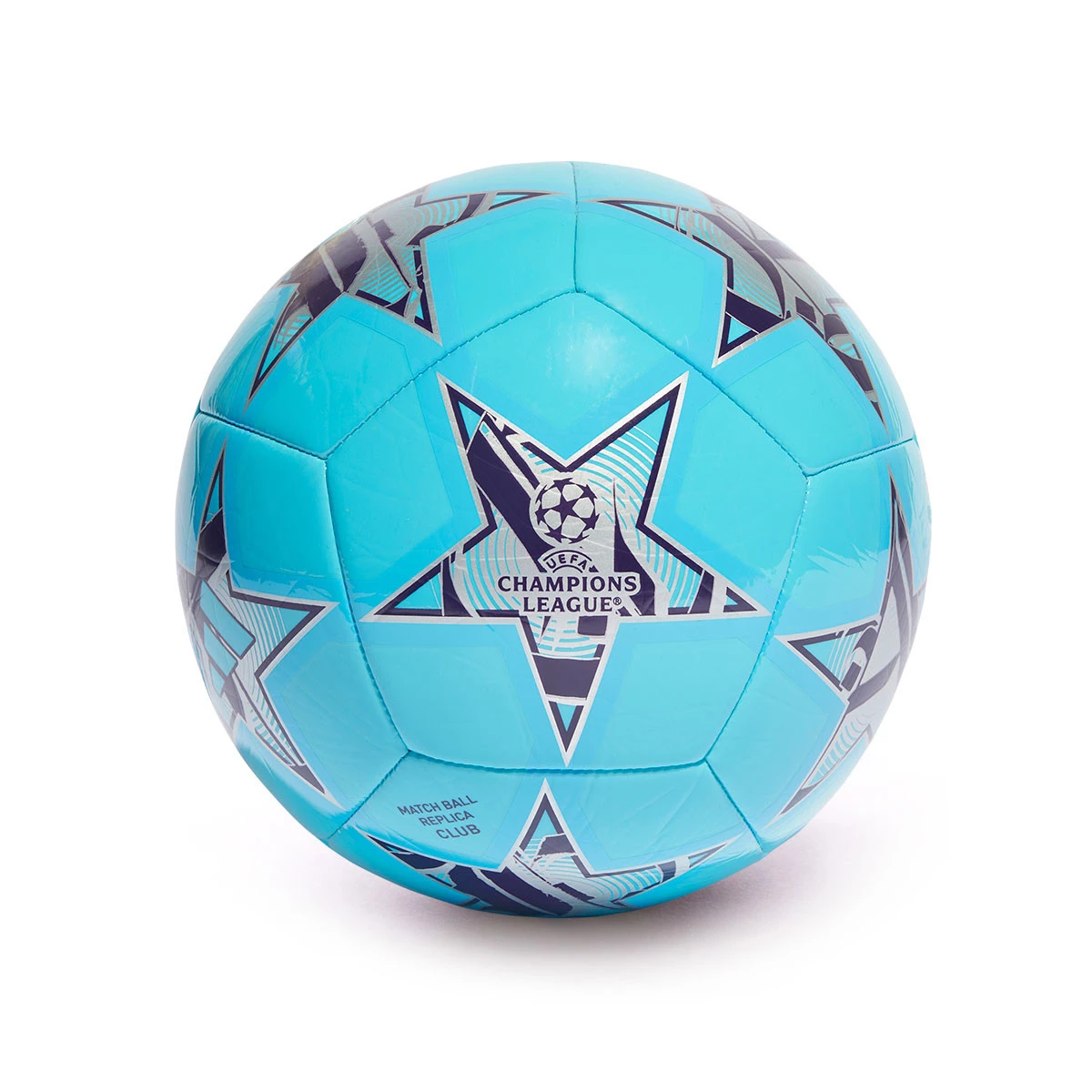 Balón adidas Réplica Champions League 2023-2024 White-Iron Metallic  Shock-Purple-Bright Cyan - Fútbol Emotion