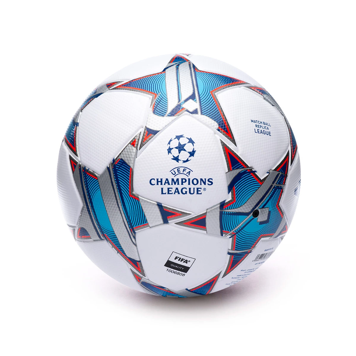 Balón adidas Champions League 2023-2024 White-Silver met Bright cyan-Shock  purpl - Fútbol Emotion