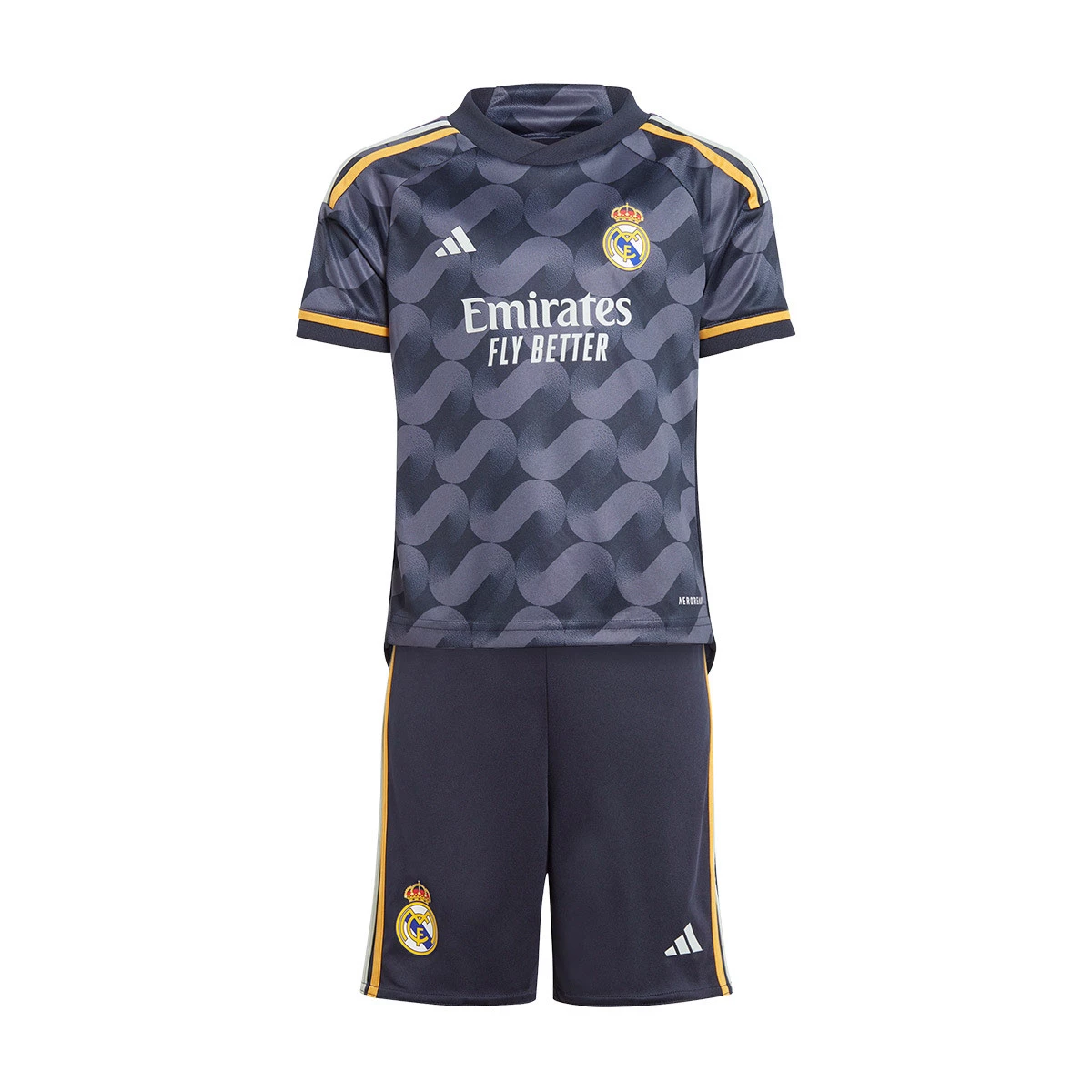 Conjunto adidas Real Madrid CF Segunda Equipación 2023-2024 Niño Legend Ink  - Fútbol Emotion