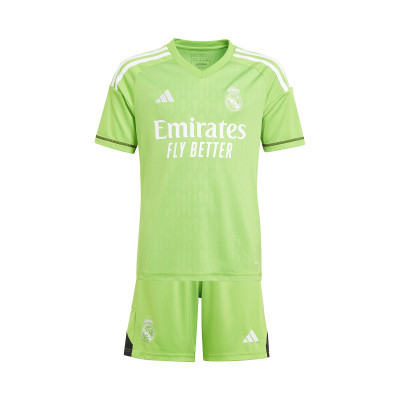 Kids Real Madrid Goalkeeper Home Jersey 2023-2024 Kit 
