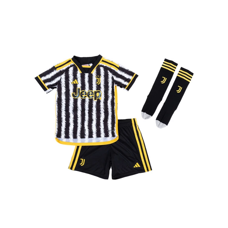 Kit adidas Kids Juventus Home Kit 2023 2024 Black White Futbol Emotion