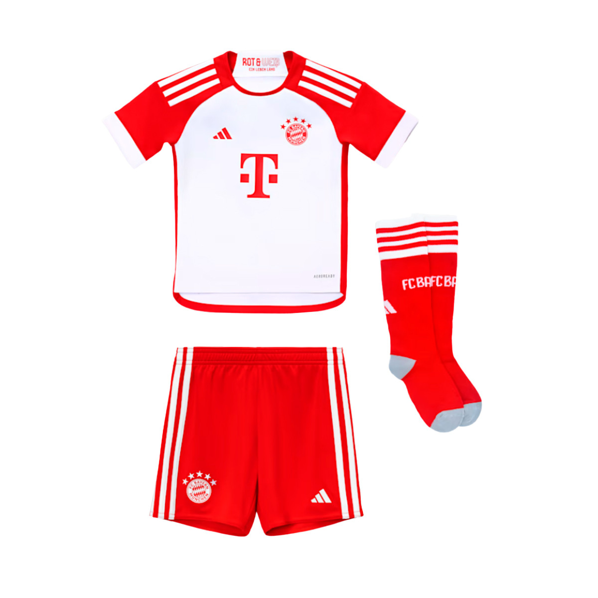 Kit adidas Kids FC Bayern 2023-2024 White-Red - Fútbol Emotion