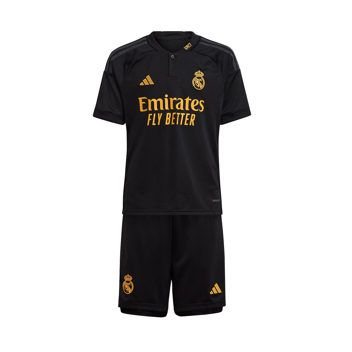 Kit adidas Real Madrid CF Tercera Equipacion 2023 2024 Nino Schwarz Futbol Emotion