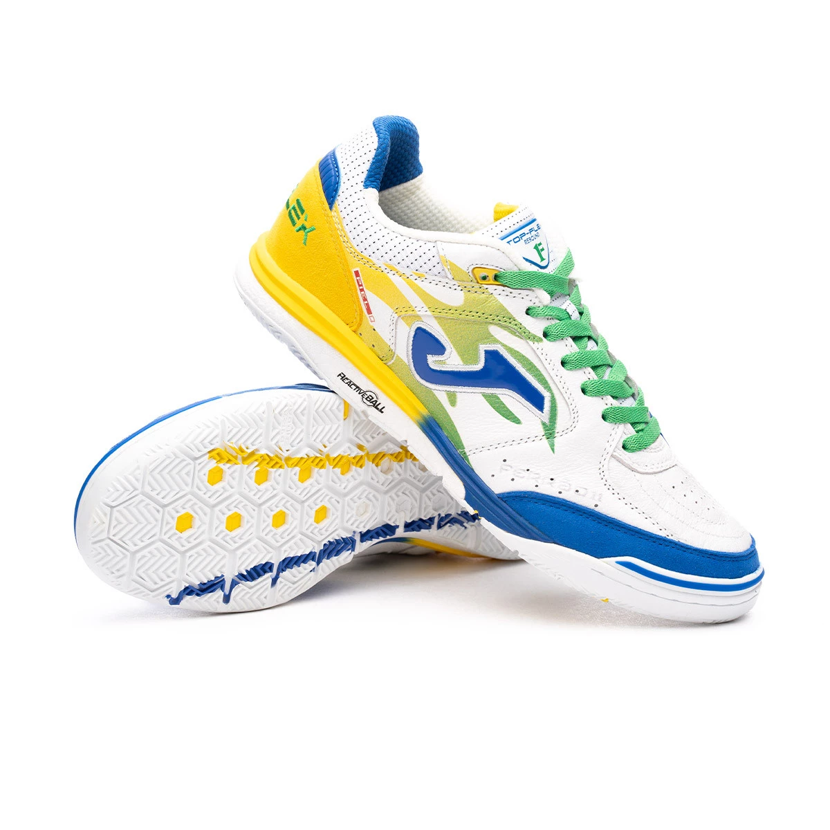 Zaalvoetbalschoenen Joma Top Flex Rebound Ferrao Edition Blanco Verde Futbol Emotion