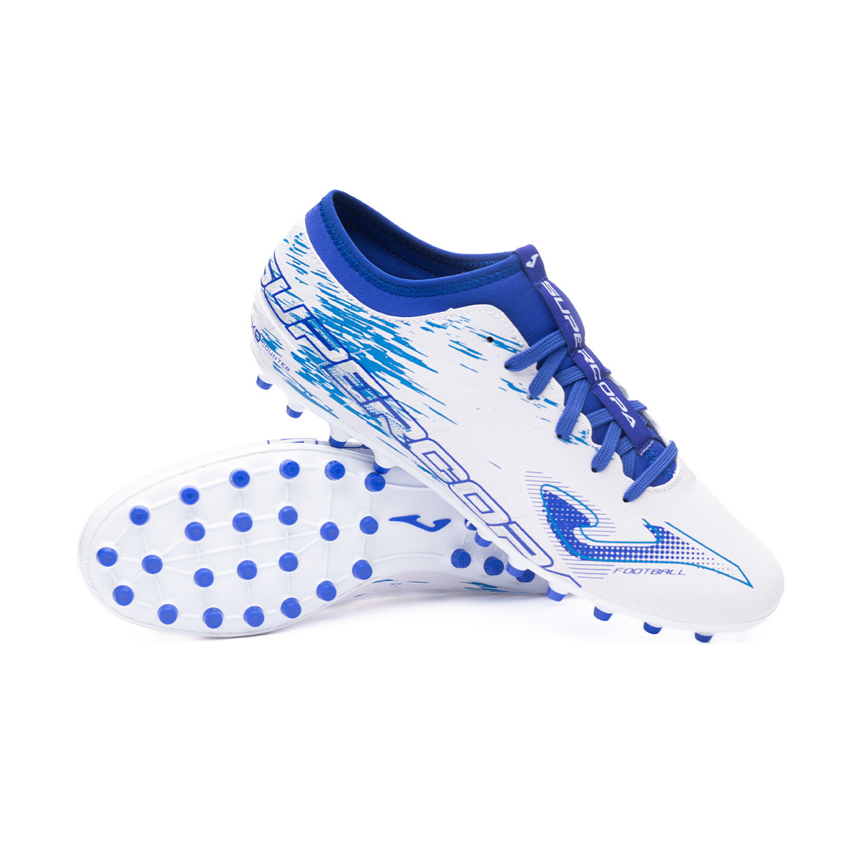 Aguanieve relajado Aflojar Football Boots Joma Super Copa AG Blanco Royal - Fútbol Emotion