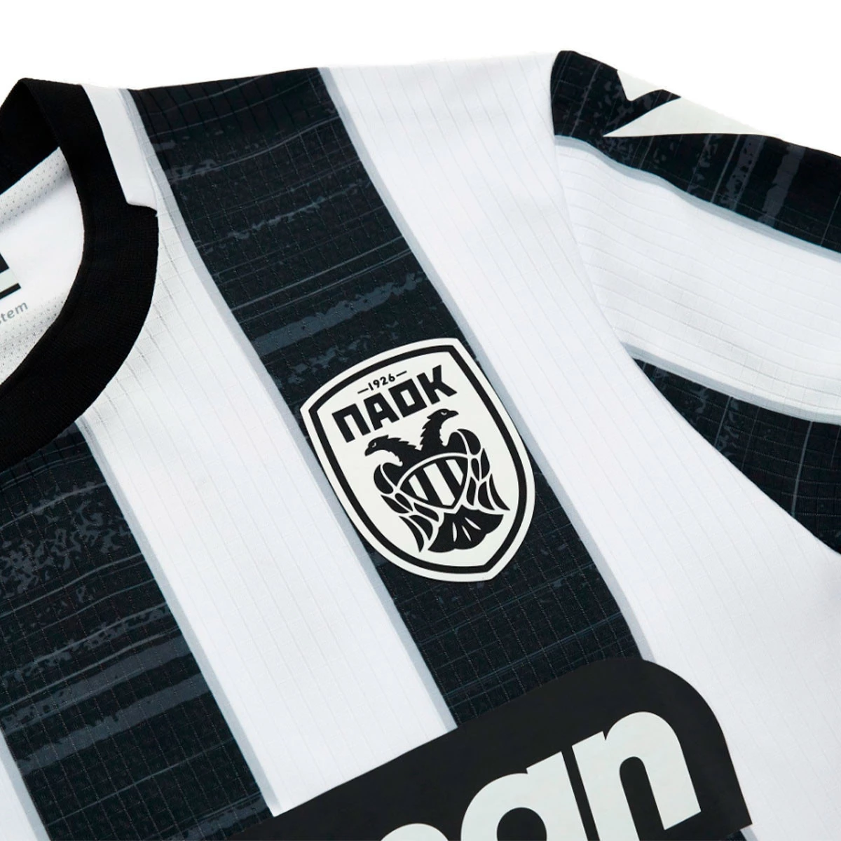 PAOK FC BLACK JACKET WHITE STRIPE