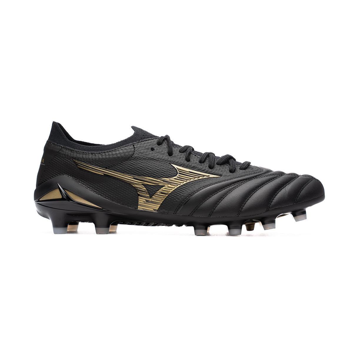 Chaussures de football Morelia en cuir Mizuno grande taille noir