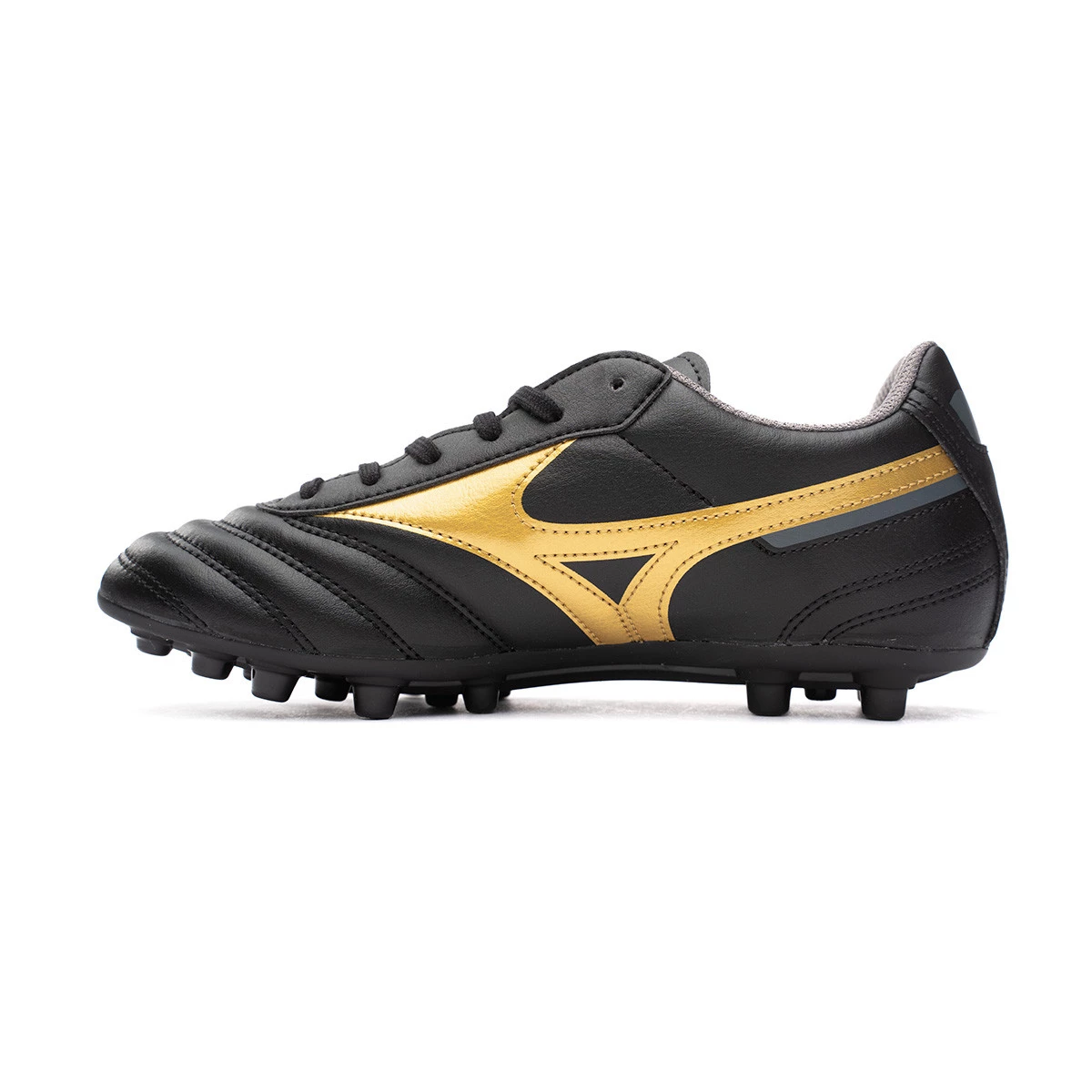 Football Boots Mizuno Kids Morelia II Club AG Black Gold Dark