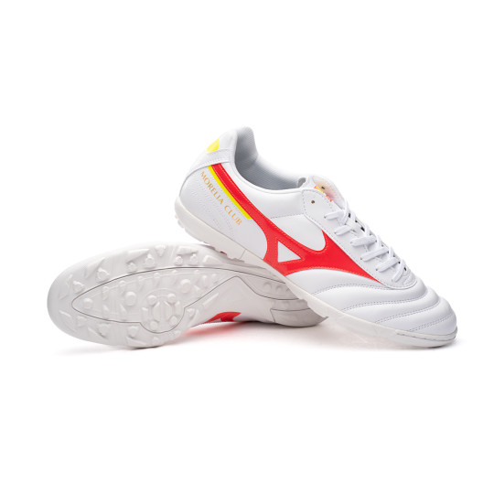 Chuteira Mizuno Morelia II Club Turf White Fiery Coral 2 Bolt 2