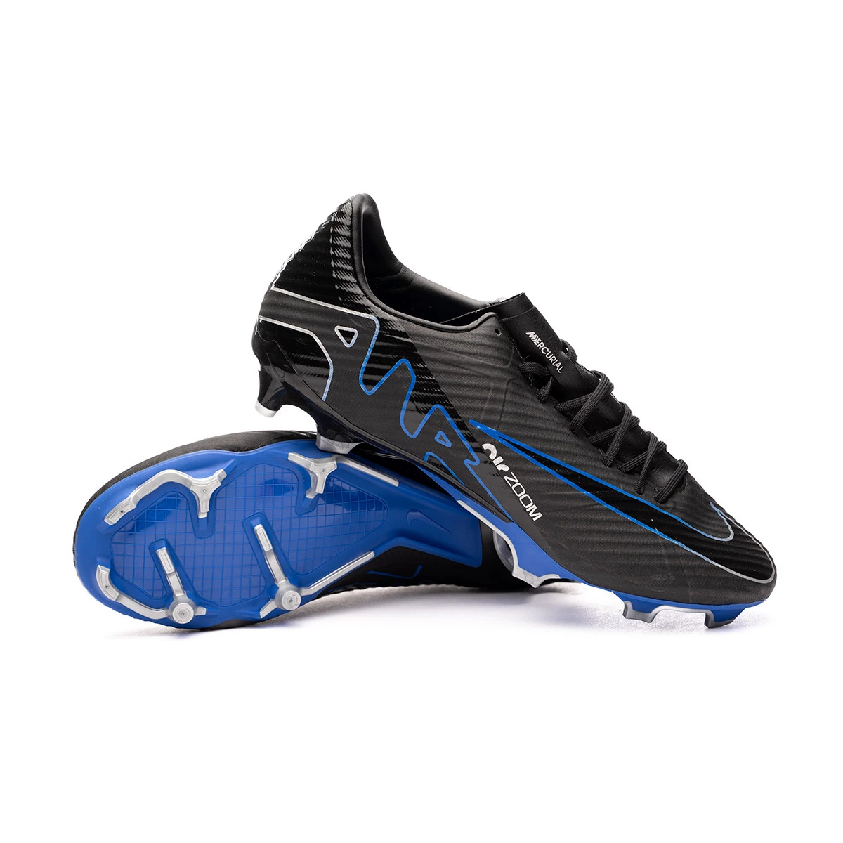 Football Boots Nike Air Zoom Mercurial Vapor 15 Academy FG MG Black Chrome Hyper Royal Futbol Emotion
