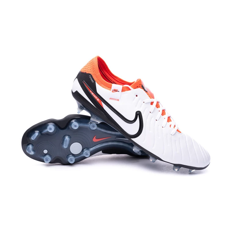 Football Boots Nike Tiempo Legend 10 Elite FG White Black Brt Crimson Futbol Emotion