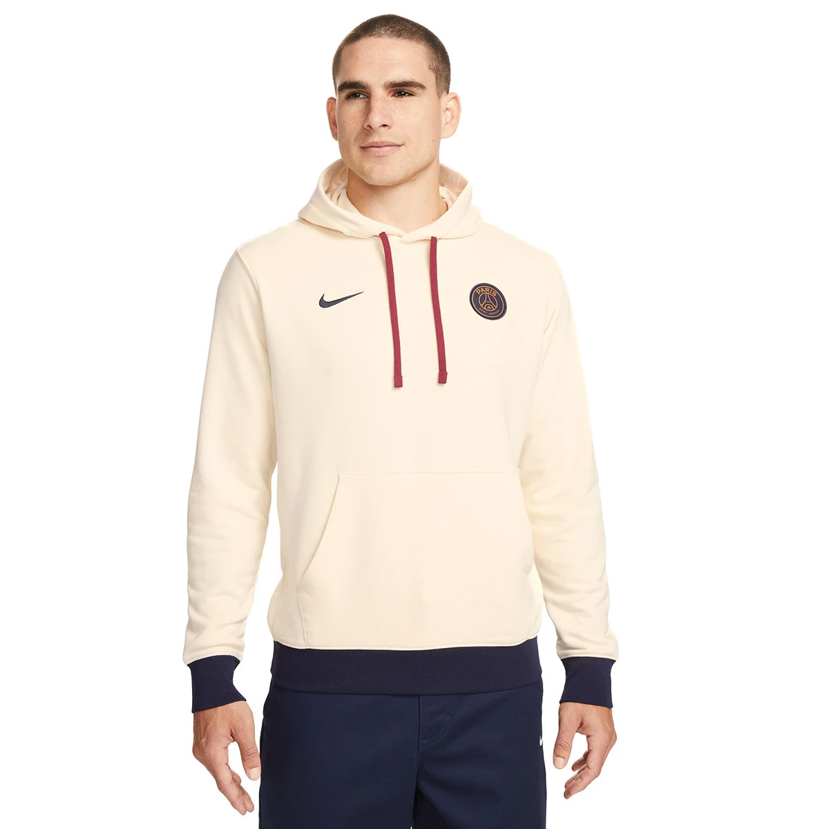 Sweatshirt Nike Paris Saint Germain FC Fanswear 2023 2024 Coconut Milk Blackened Blue Red Futbol Emotion