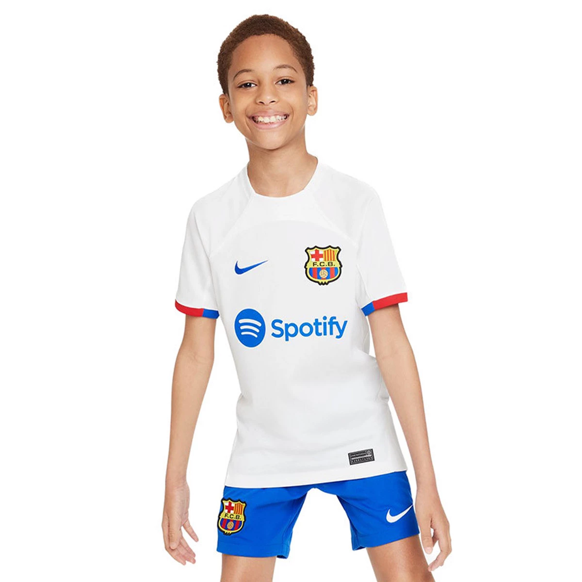 Camiseta Nike FC Barcelona Segunda Equipación 2023-2024 Niño White-Royal  Blue-University Red - Fútbol Emotion