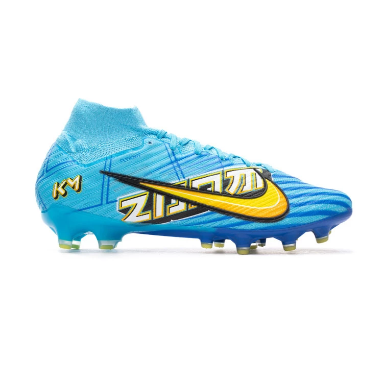 Football Boots Nike Zoom Mercurial Superfly 9 Elite Kylian Mbappe AG Pro Baltic Blue White Futbol Emotion