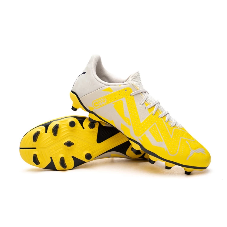 Football Boots Puma Future Play FG AG Sedate Gray Asphalt Yellow Blaze Futbol Emotion