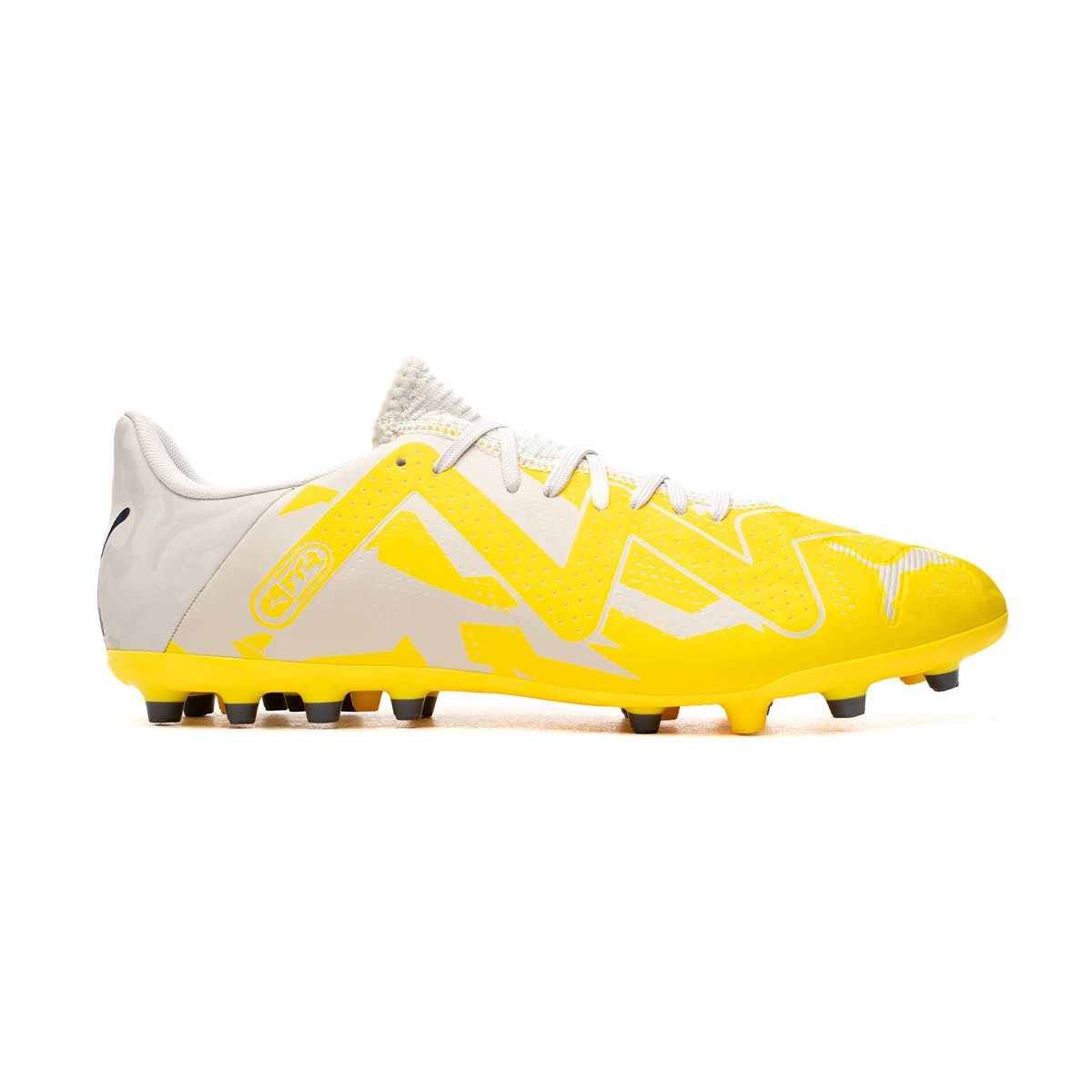 Football Boots Puma Future Play MG Sedate Gray Asphalt Yellow Blaze Futbol Emotion