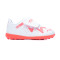 Bota Future Play Turf Niño Cinta Adhesiva White-Fire Orchid