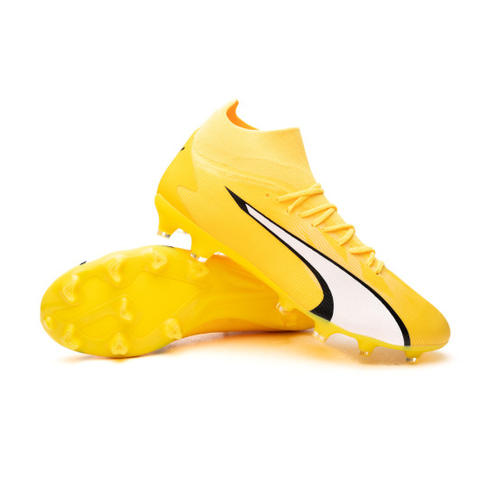 Football Boots Puma Ultra Pro FG/AG Yellow Blaze-White-Black - Fútbol  Emotion