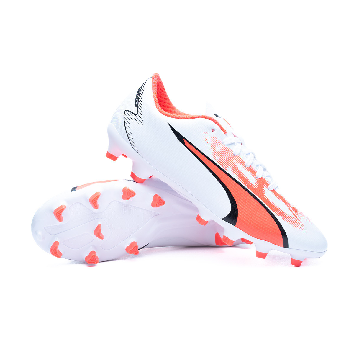 Football Boots Puma Ultra Play FG/AG White-Black-Fire Orchid - Fútbol  Emotion