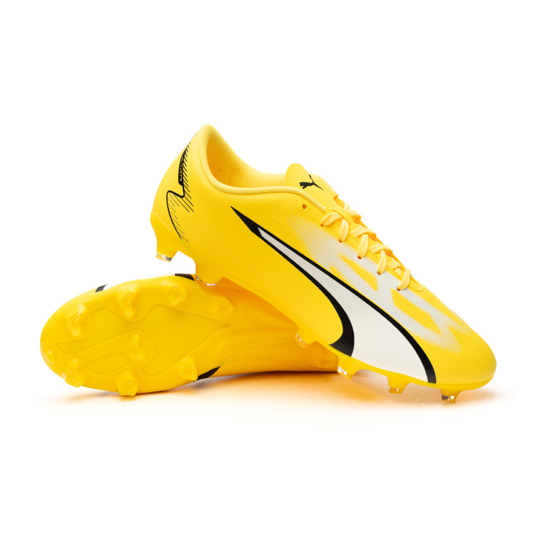 Football Boots Puma Ultra Play FG AG Yellow Blaze White Black Futbol Emotion