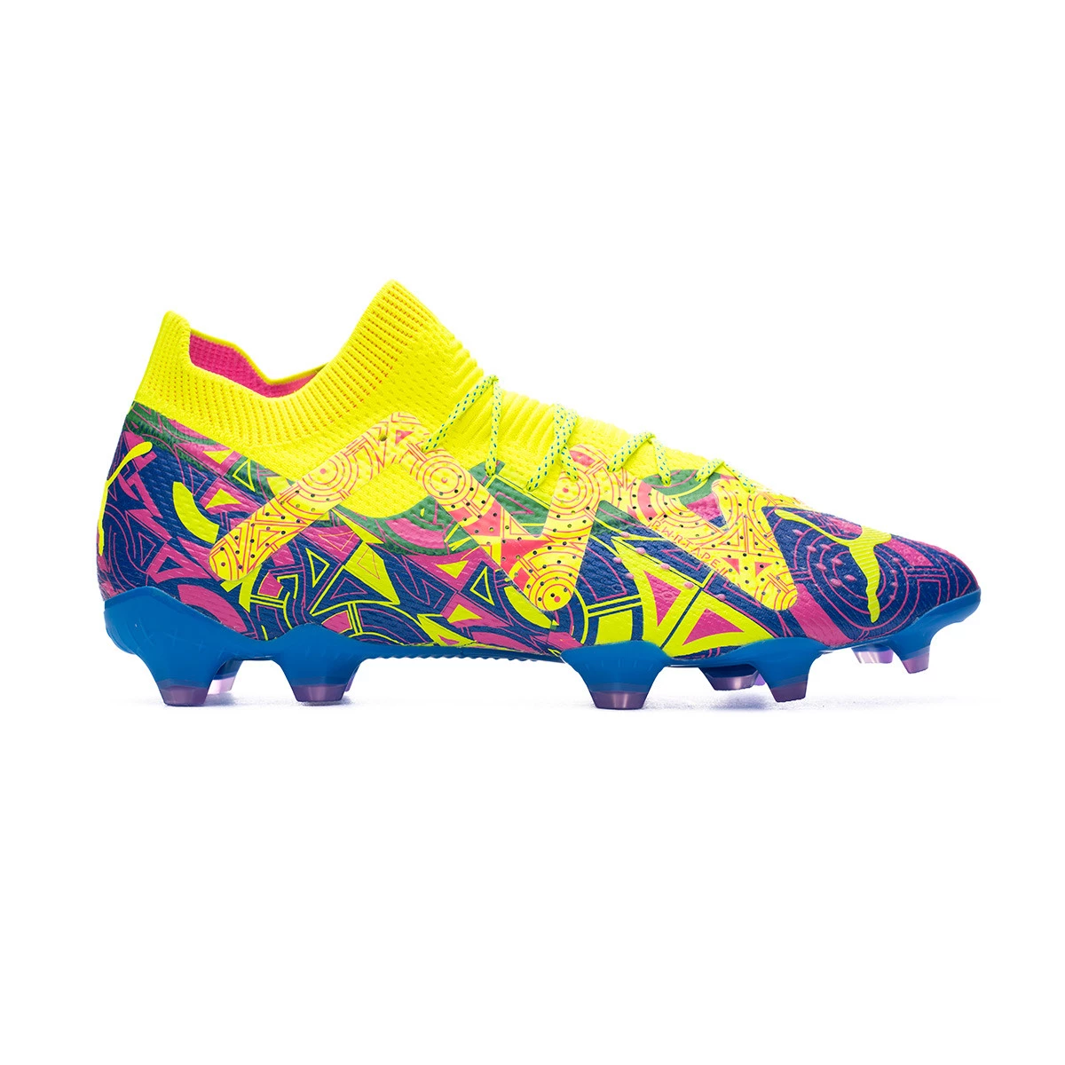 Football Boots Puma Future Ultimate Energy FG AG Ultra Blue Yellow Alert Luminous Pink Futbol Emotion