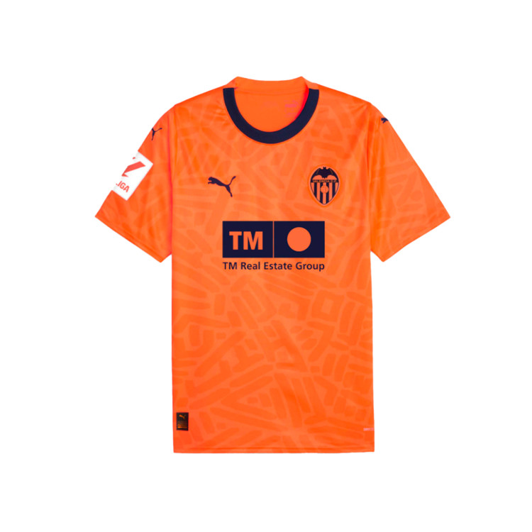 Jersey Puma Kids Valencia CF Alternative Jersey 2023 2024 Ultra Orange Marine Blue Futbol Emotion
