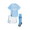 Conjunto Manchester City Primera Equipación 2023-2024 Niño Light Blue-White