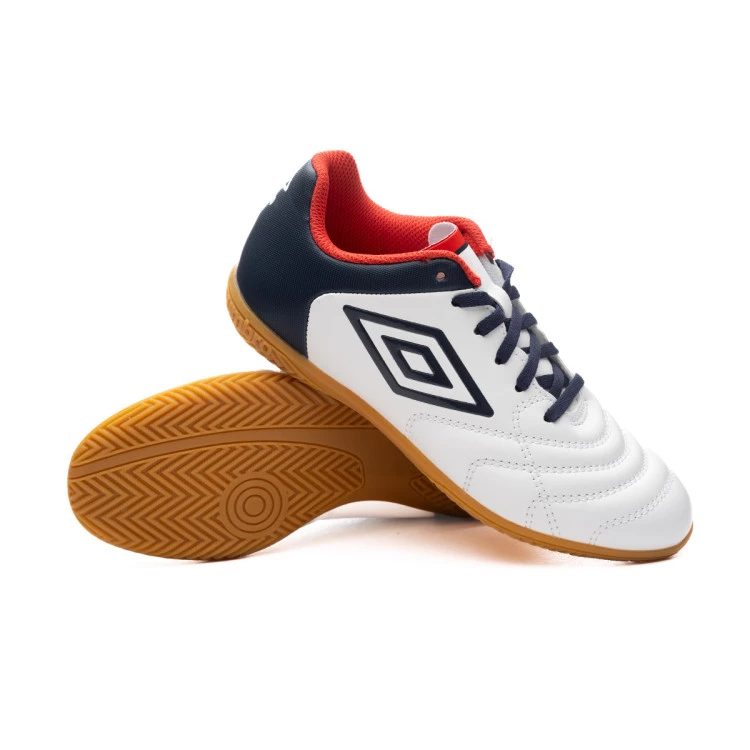 Zaalvoetbalschoenen Umbro Umbro Classico XI IC Nino Wit Donker Marine Vermillion Futbol Emotion