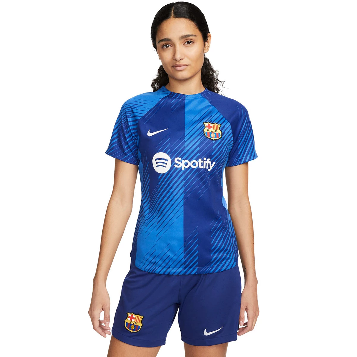 Jersey Nike Women FC Barcelona Pre Match 2023 2024 Royal Blue White Futbol Emotion