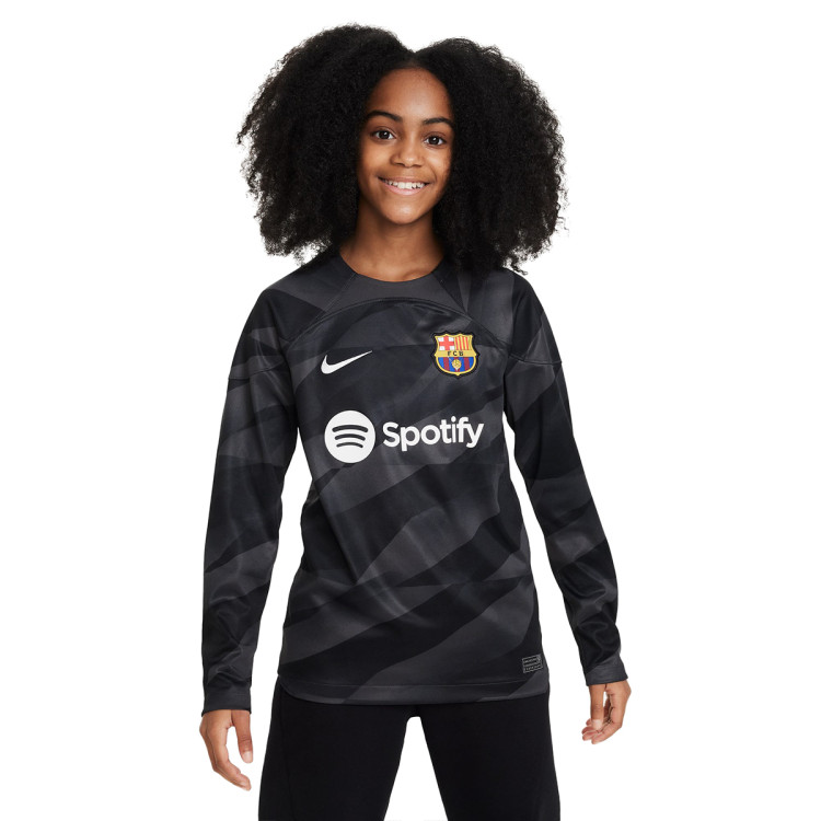 Camiseta Nike FC Barcelona Segunda Equipacion Portero 2023 2024 Nino Anthracite Black White Futbol Emotion
