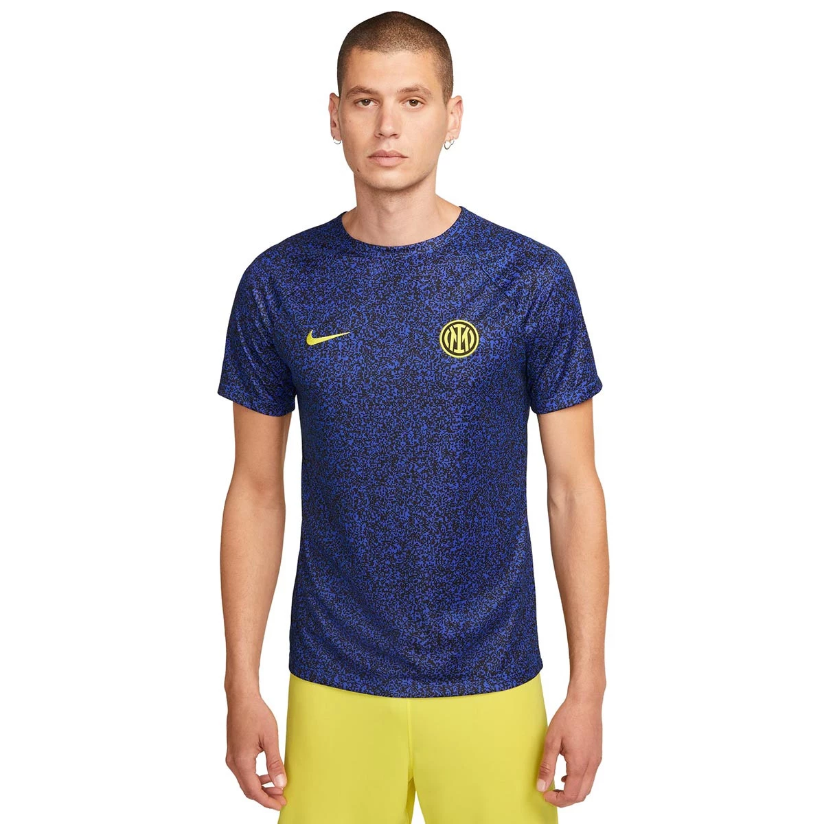 Jersey Nike Inter Milan Pre Match 2023 2024 Lyon Blue Black Vibrant Yellow Futbol Emotion