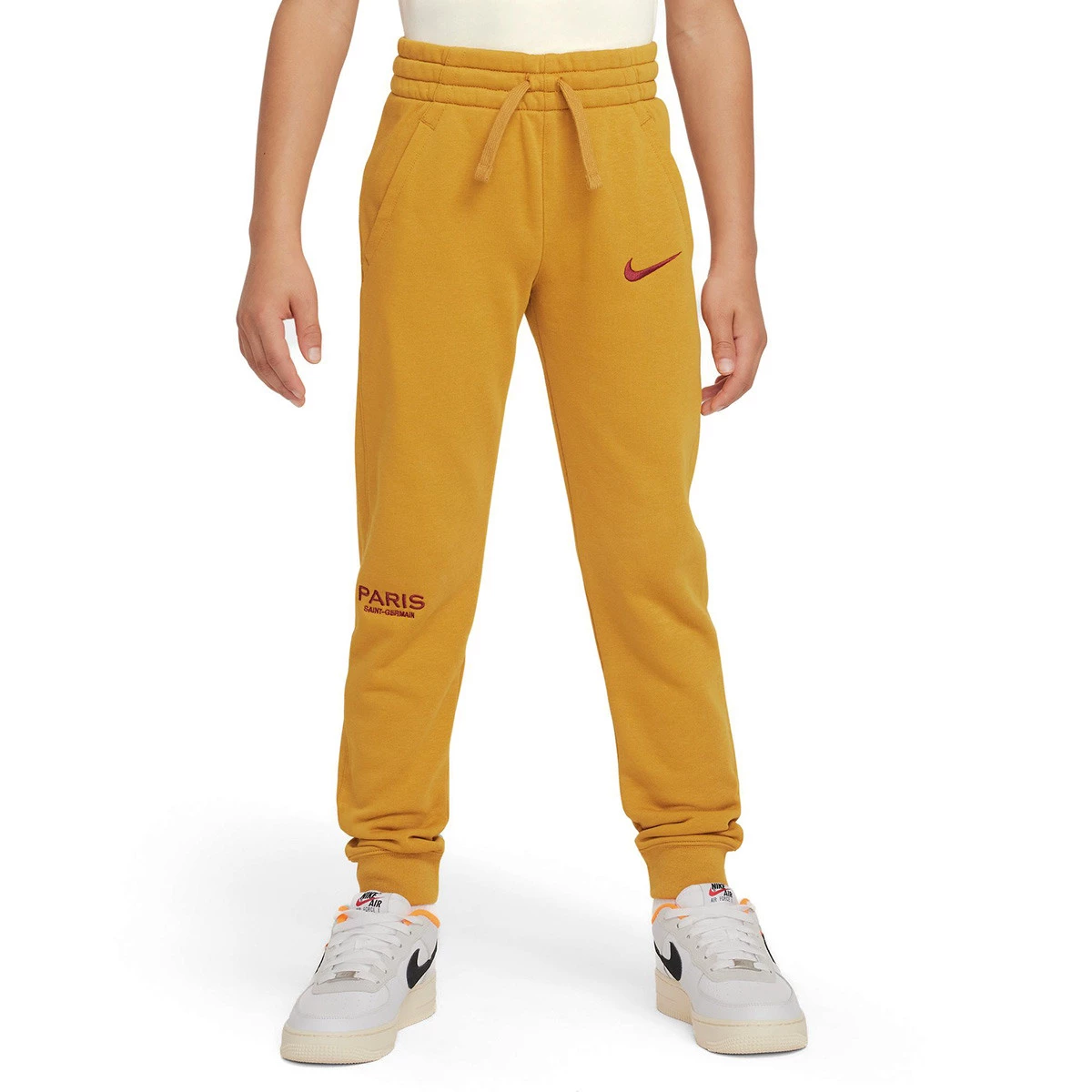 Long pants Nike Kids Paris Saint Germain FC Fanswear 2023 2024 Gold Suede Red Futbol Emotion