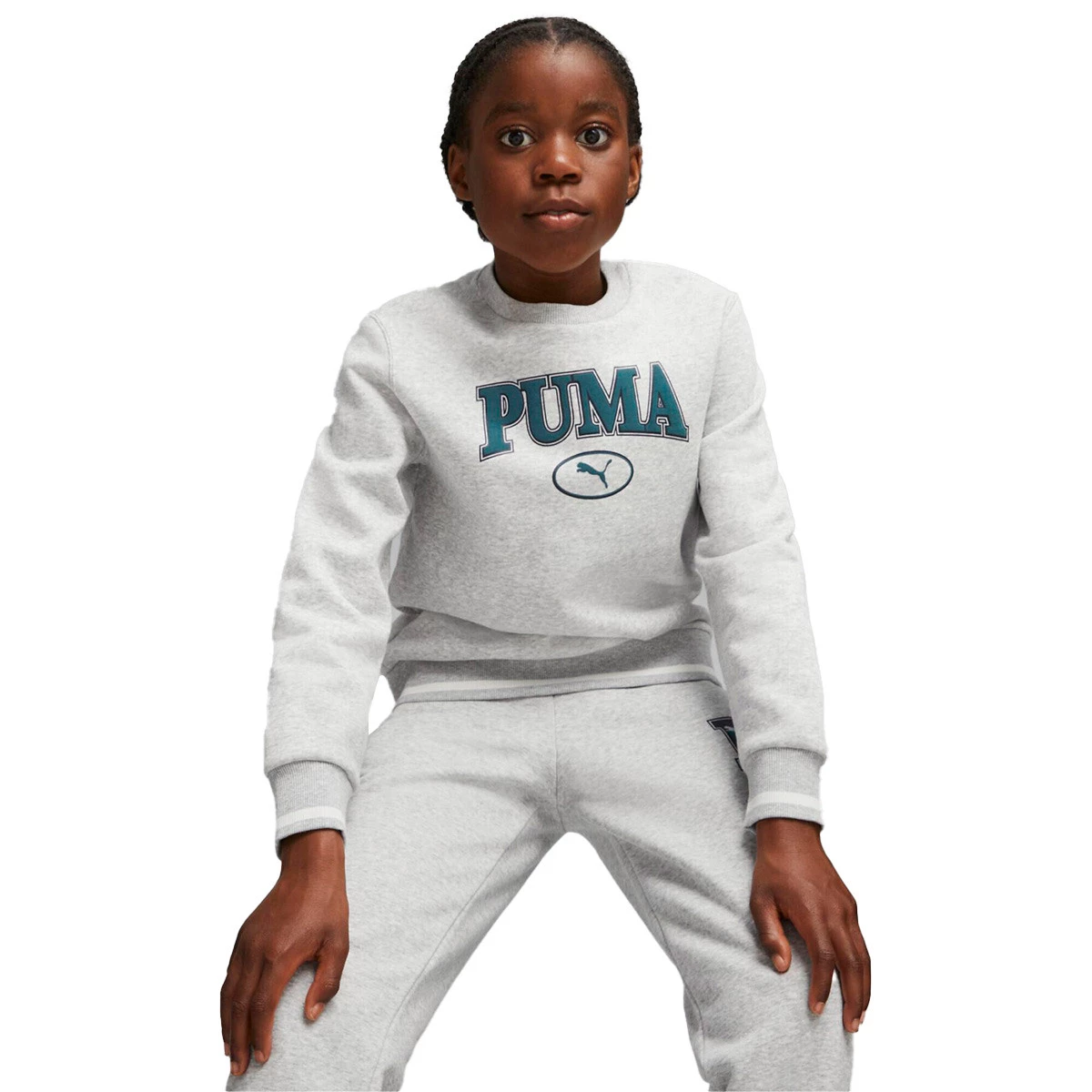 Sudadera Puma Squad Niño Light Gray Heather - Fútbol Emotion