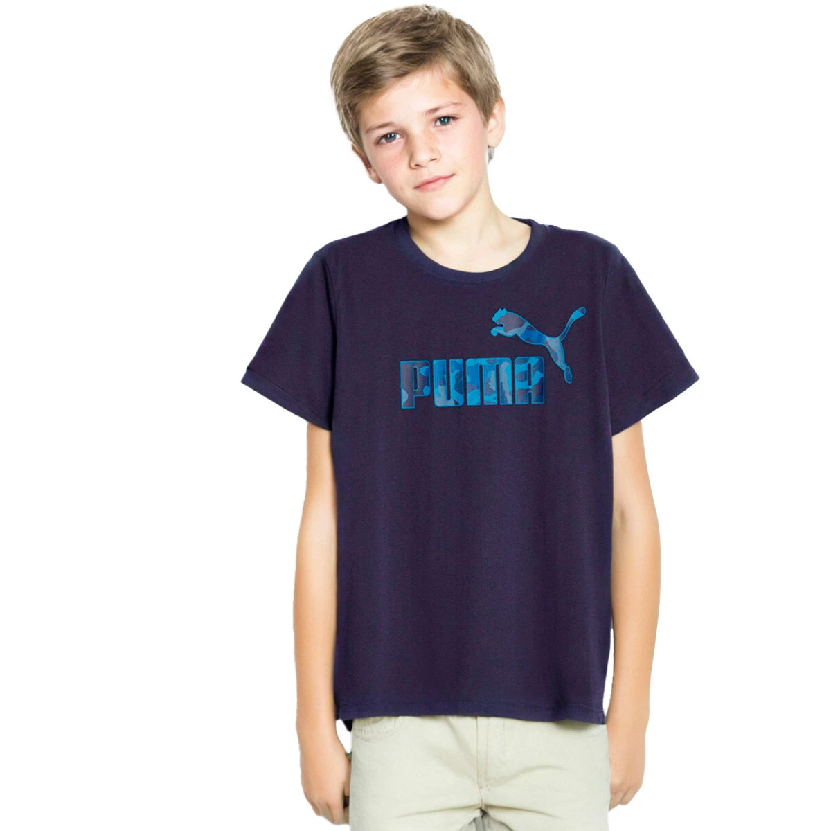 Jersey Puma Kids Essentials+ Camo Logo Navy - Fútbol Emotion