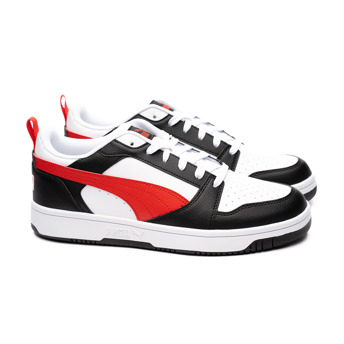 Trainers Puma Rebound v6 Low White-For All Time Red- Black - Fútbol Emotion