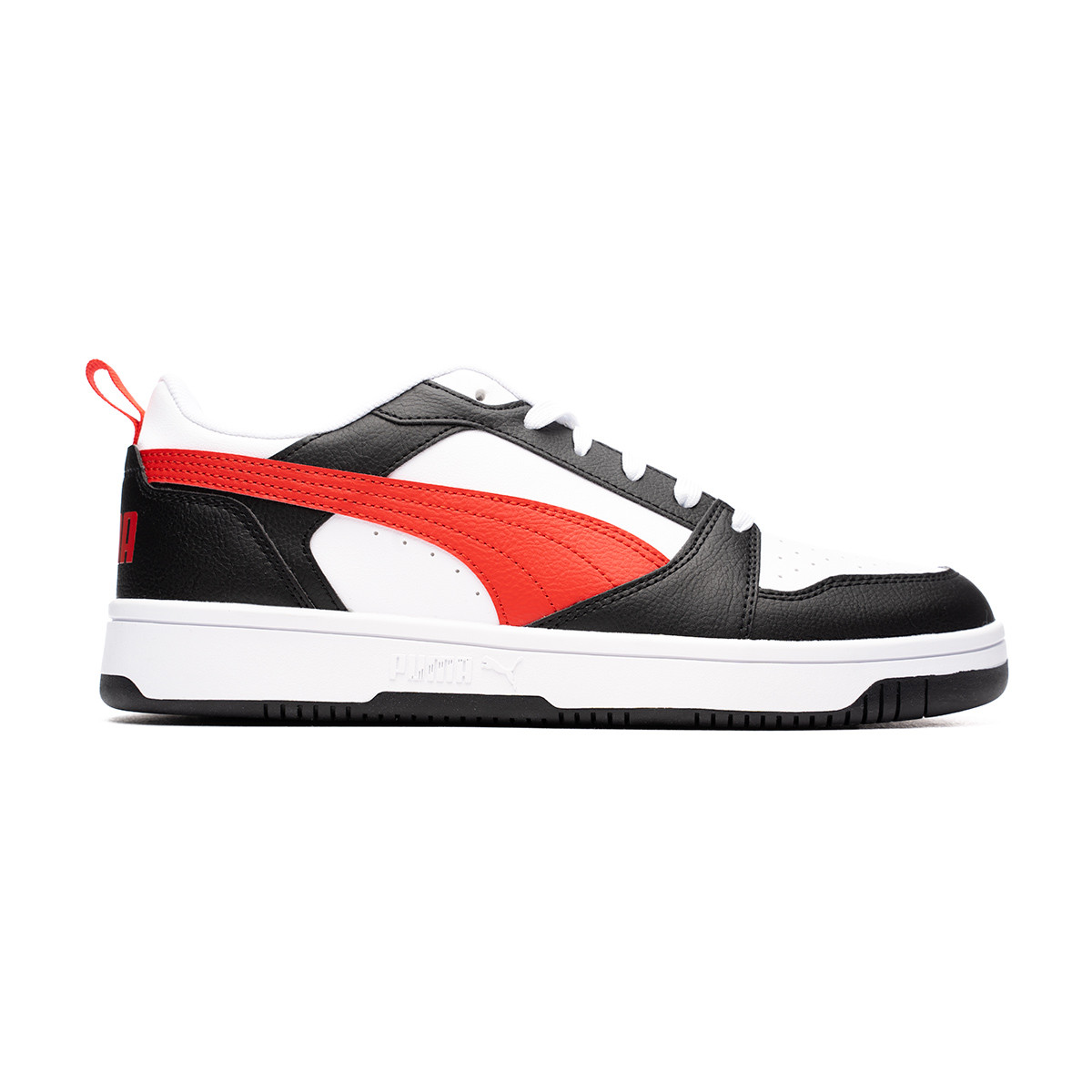 Trainers Puma Rebound v6 Low White-For All Time Red- Black - Fútbol Emotion