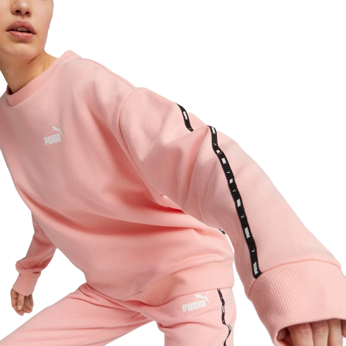 Sweatshirt Puma Women Essentials Tape Peach Smoothie Futbol Emotion