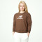 Sudadera Essentials Stacked Logo French Terry Crewneck Mujer Maroon