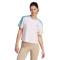Camiseta 3 Stripes Mujer Clear Pink-Wonder Quartz-Arctic Fusion