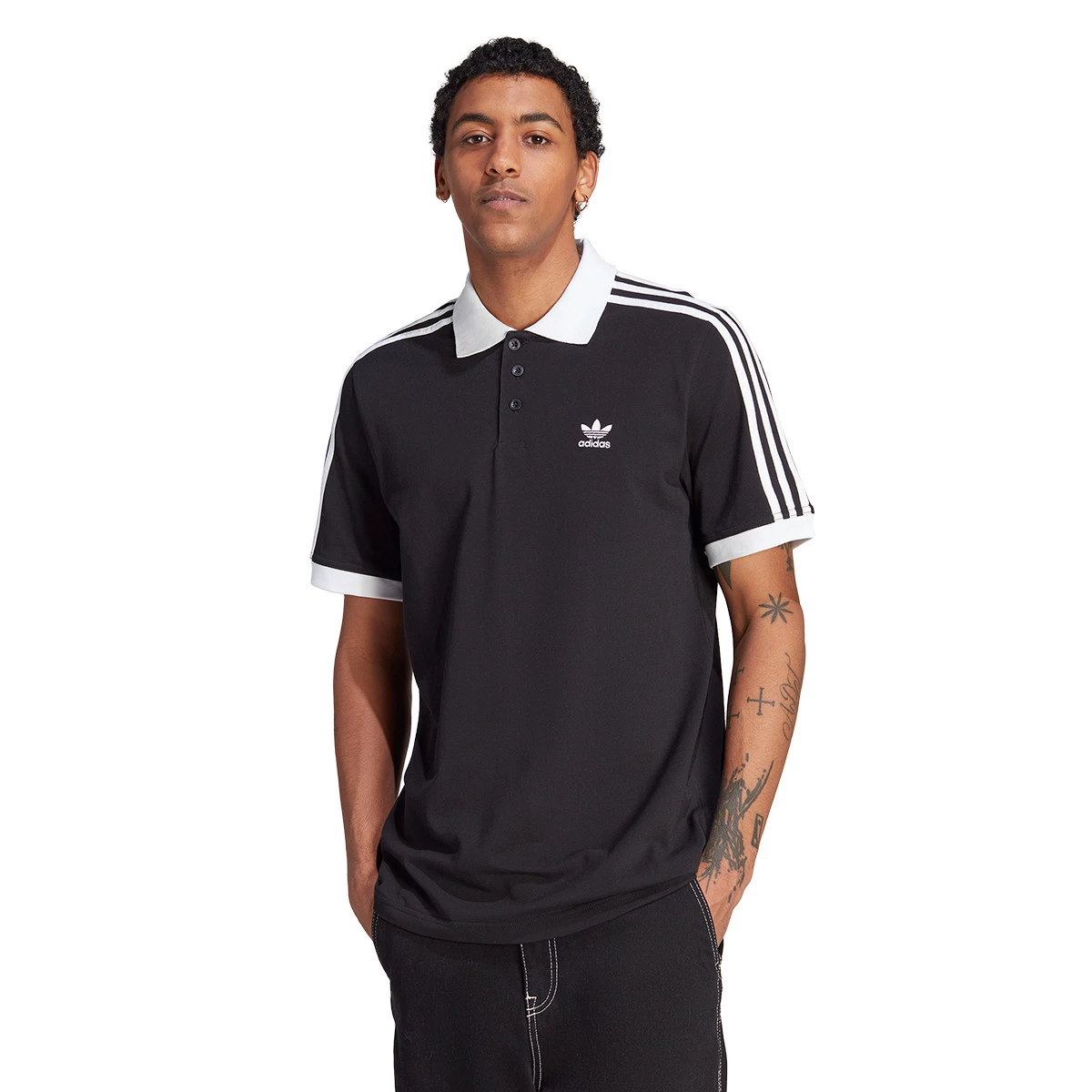 Polo adidas Originals 3 Stripes Black Futbol Emotion