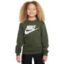 Sportswear Club Fleece Crew Ls HBR Niño Cargo Kaki-Bijela