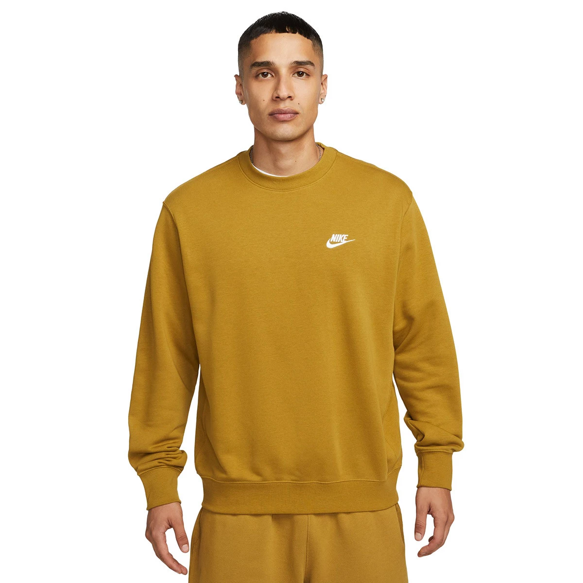 Sweatshirt Nike Sportswear Club Crew French Terry Bronzine White Futbol Emotion