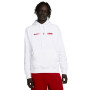 Sportswear Footbal Inspired Hoodie Fleece Brush-Biały