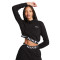 Camiseta Sportswear Air Fleece Top Mujer Black-White